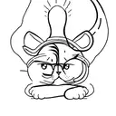 cat scratching with one paw tattoo design idea