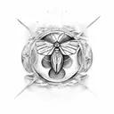 Butterfly wings forming a yin yang symbol tattoo design idea