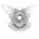 Butterfly wings forming a yin yang symbol tattoo design idea