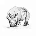 A majestic rhino meditating under a cherry blossom tree tattoo design idea