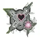 Cybernetics hearts tattoo design idea