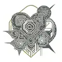 Cybernetics hearts tattoo design idea