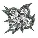 Cybernetics hearts tattoo design idea