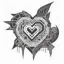 Cybernetics hearts tattoo design idea