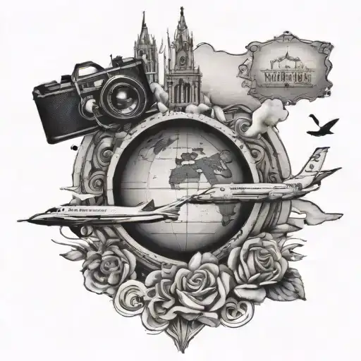 love, life, travel, long-distance relationship tattoo design idea