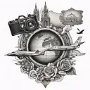 love, life, travel, long-distance relationship tattoo design idea