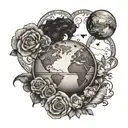 love, life, travel, long-distance relationship tattoo design idea