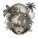 love, life, travel, long-distance relationship tattoo design idea
