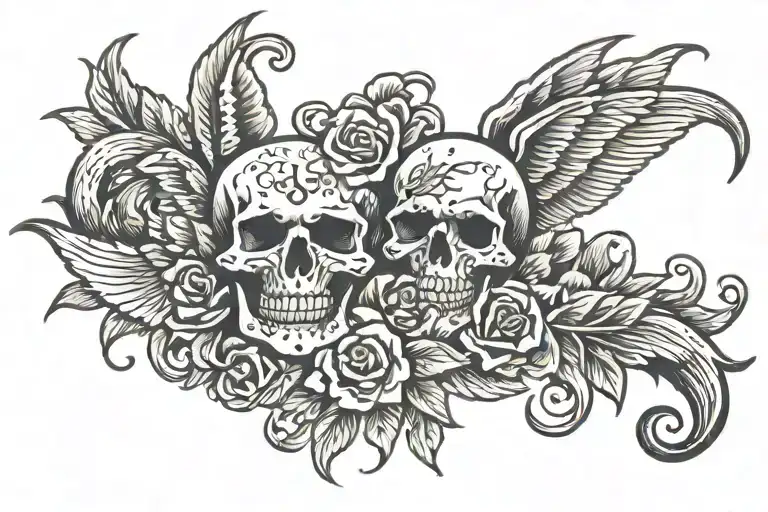 HELl ANd paradise tattoo design idea