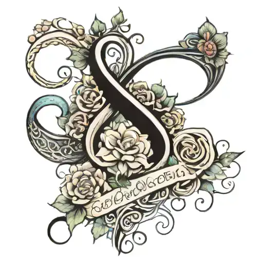 infinity  names and dates tattoo design idea