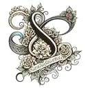 infinity  names and dates tattoo design idea