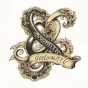 infinity  names and dates tattoo design idea