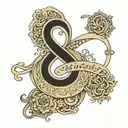 infinity  names and dates tattoo design idea