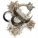 infinity  names and dates tattoo design idea