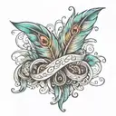 infinity feathers names and dates tattoo design idea
