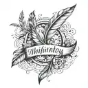 infinity feathers names and dates tattoo design idea