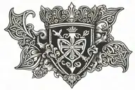 Irish claddagh symbol with crown shamrock and Celtic cross  tattoo design idea