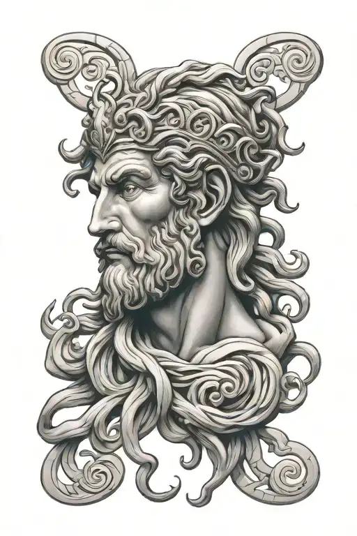 Zeus Medusa head tattoo design idea