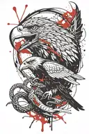 Eagle kills snake tattoo design idea