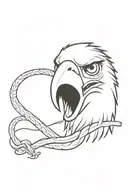 Eagle kills snake tattoo design idea