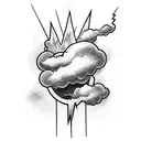 lightning bolt, clouds, dark skies with quote  tattoo design idea