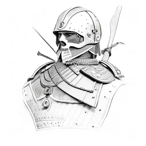 German warrior tattoo design idea