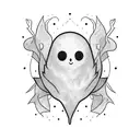 cute sheet ghost tattoo design idea