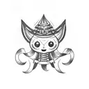 cute ghost tattoo design idea