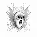 cute ghost tattoo design idea