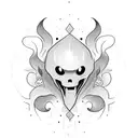 cute ghost tattoo design idea