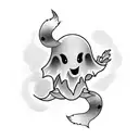 cute ghost tattoo design idea