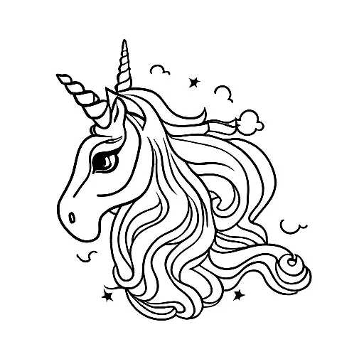 unicorn tattoo design idea