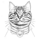 gray tabby cat with back markings tattoo design idea