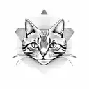 gray tabby cat with back markings tattoo design idea