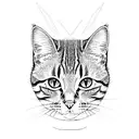 gray tabby cat with back markings tattoo design idea