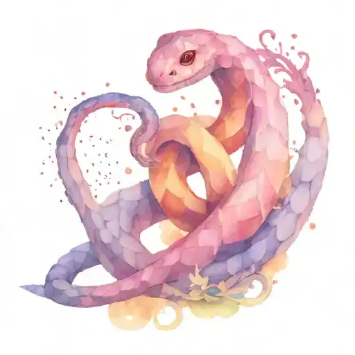 ampersand in the form of a snake, like the medical symbol, eating its own tail tattoo design idea