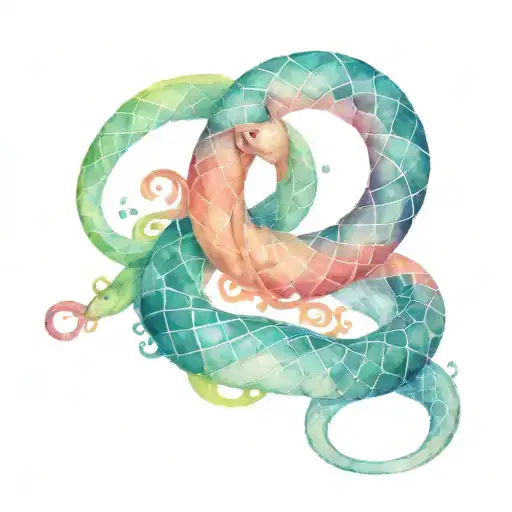 ampersand in the form of a snake, eating its own tail tattoo design idea