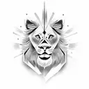 Samurai win a battle with 2 lions tattoo design idea