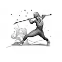 Sprint athlete in action tattoo design idea