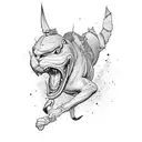 Sprint athlete in action tattoo design idea