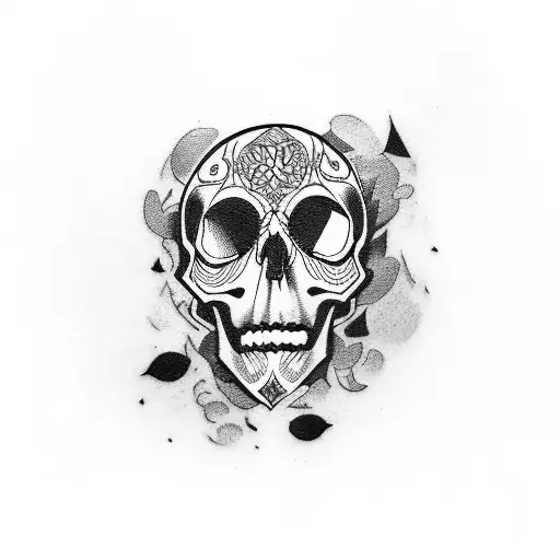punk skull tattoo design idea