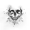 punk skull tattoo design idea