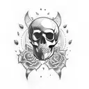 punk skull tattoo design idea