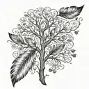 One feather with birds or a tree of life or a family or child. Indicates Love and Family. tattoo design idea