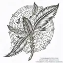 One feather with birds or a tree of life or a family or child. Indicates Love and Family. tattoo design idea