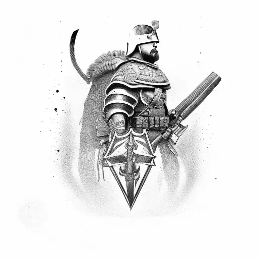 military tribal gladiator USMC Marine tattoo design idea