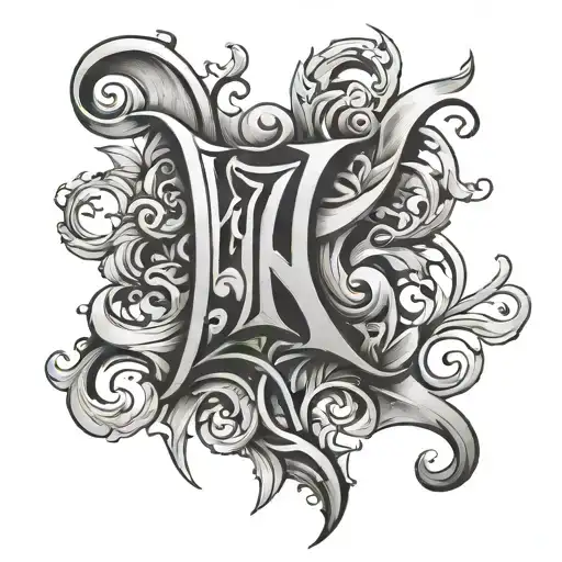 t k letters tattoo design idea