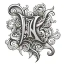 t k letters tattoo design idea