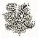 t k letters tattoo design idea