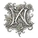 t k letters tattoo design idea